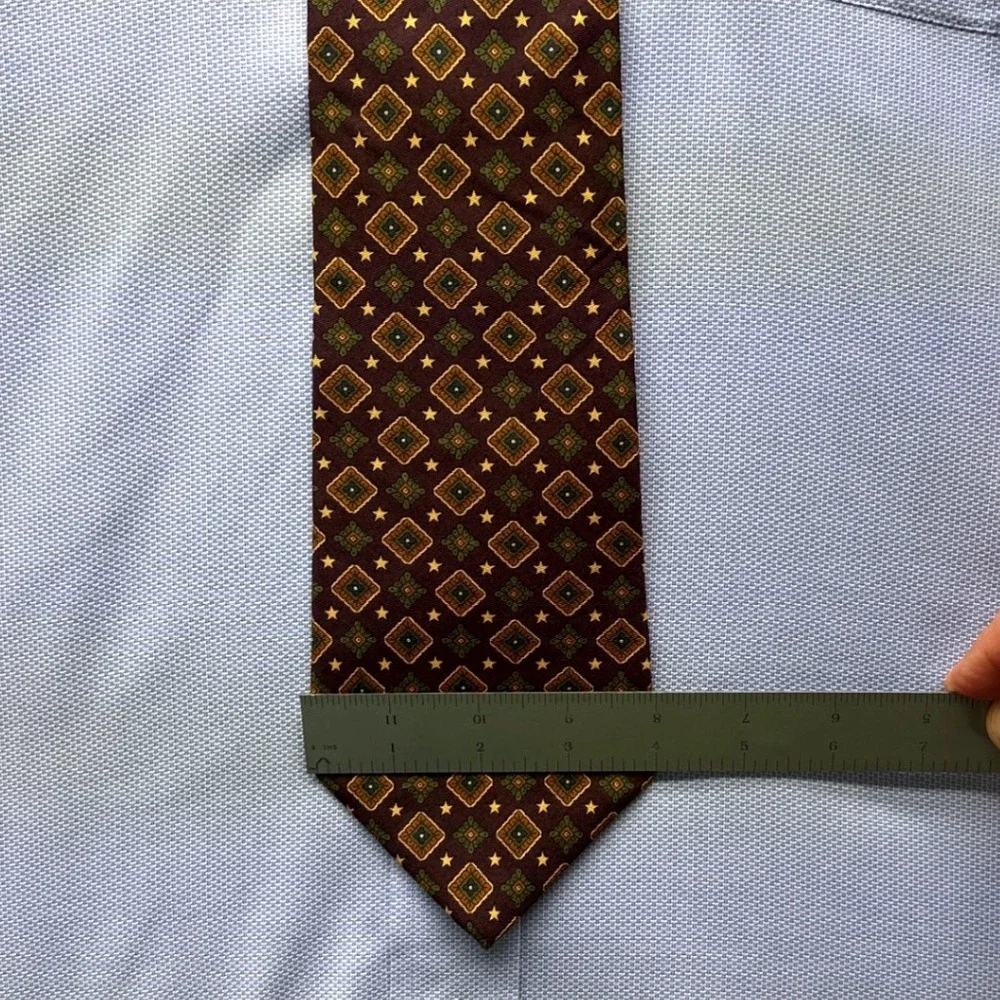 Tommy Hilfiger Mens Classic Heritage Italian Silk Tie Geometric Medallions VTG‎